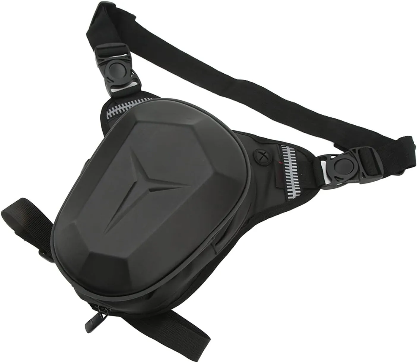 Motorcycle Drop Leg Bag with Reflective Strip Water Waist Pack for Outdoor Hiking Traveling Fishing (Unique Pattern)