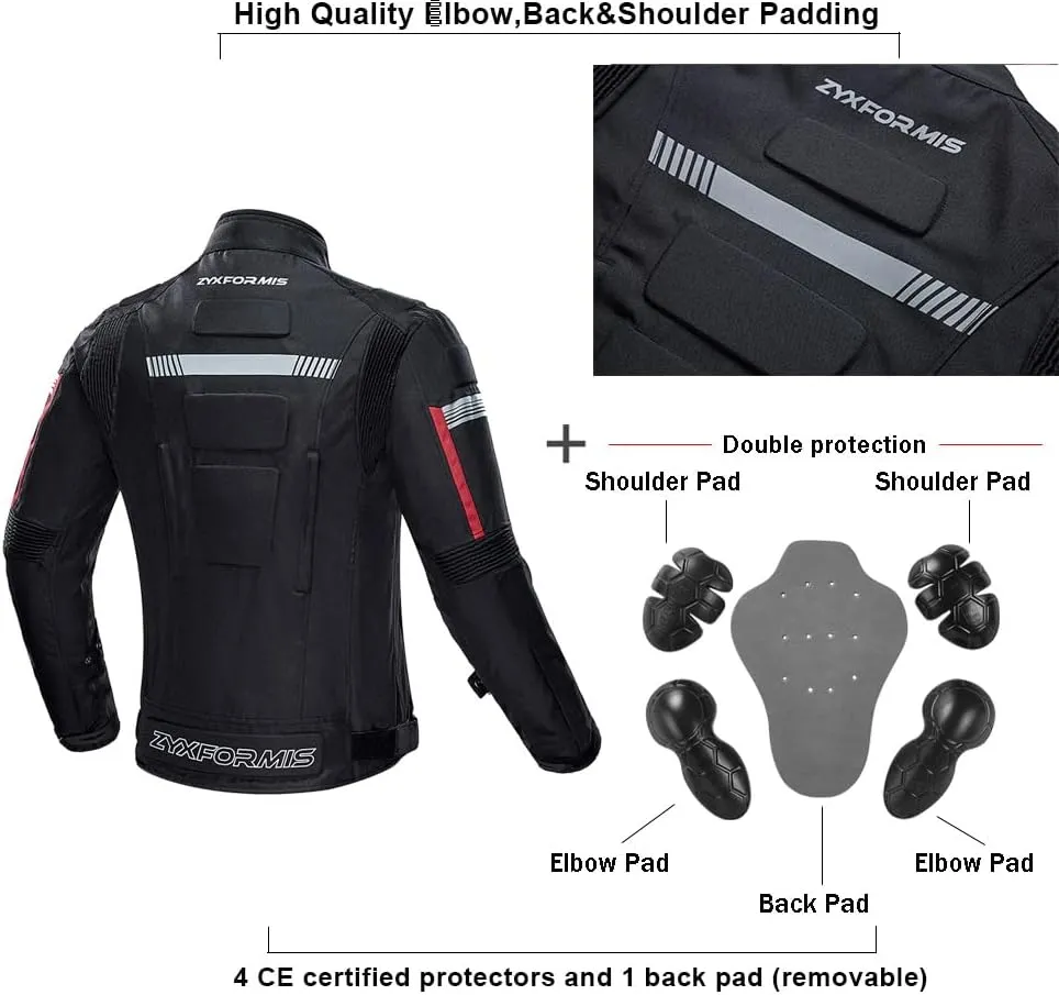 Motorcycle Jacket Motorbike Biker Waterproof Jackets Windproof Full Body Protective Gear Armoured Summer Winter for Men
