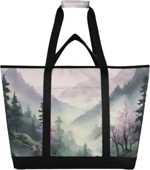 Mountain Reusable Insulated Cooler Bag with Ice Pack Compartment - Large 47L Waterproof Thermal Grocery Tote for Picnic Beach Camping Lunch Storage