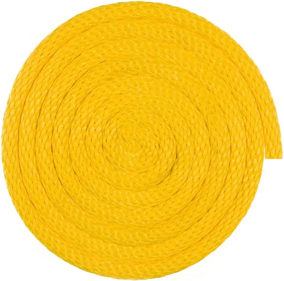 Multifilament Polypropylene Rope (5/8 Inch, 50 Feet, Yellow) - Soft Touch MFP Floating Line - Derby Solid Braid