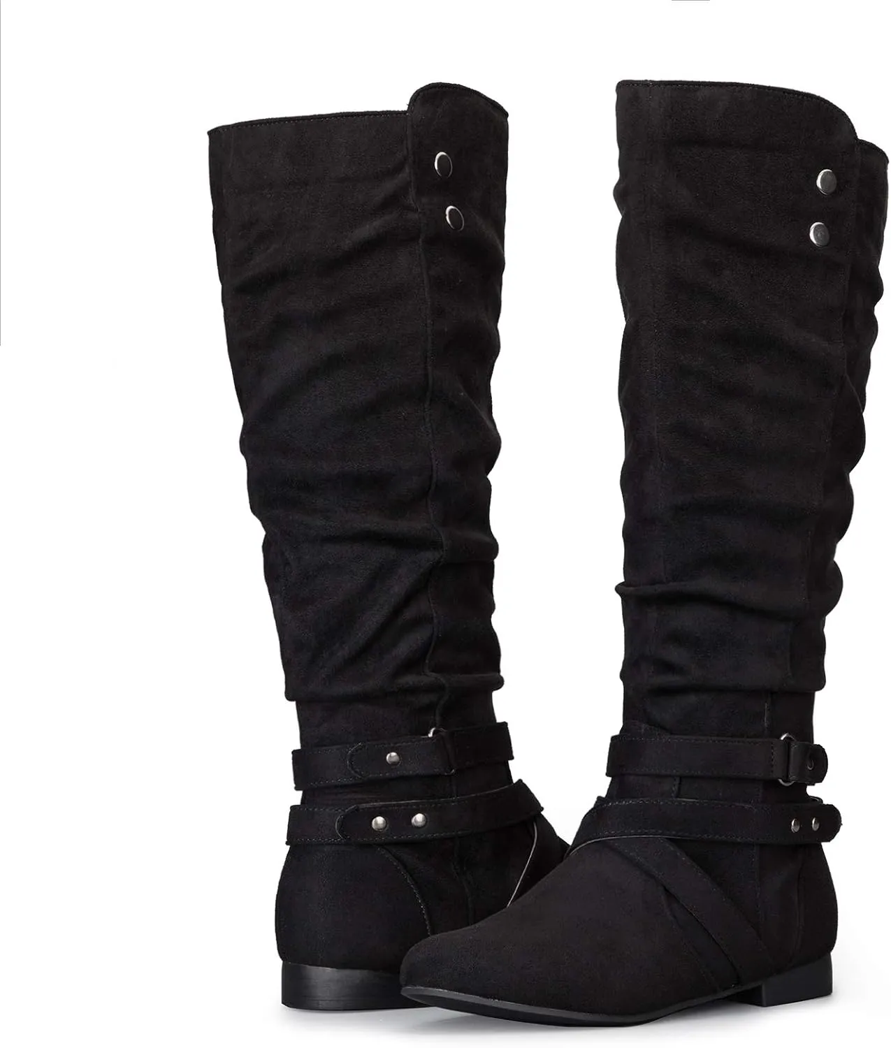 mysoft Women's Knee High Boots Flat Warm Fall Boots with Side Zipper
