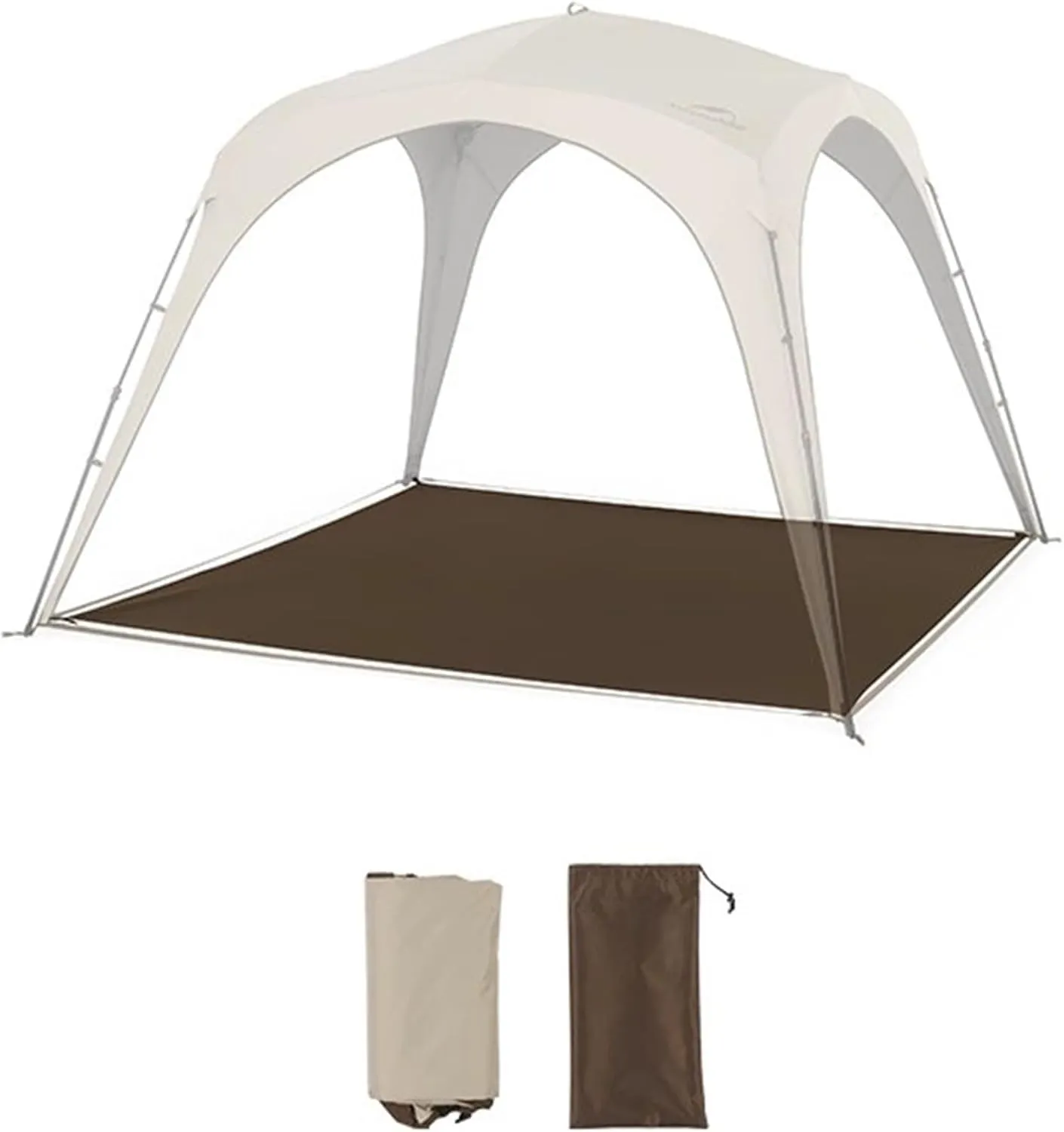 Naturehike Quarter/Hexagonal Camping Tent Canopy Sun Shade,Outdoor Tent for Camping,Fishing,Picnics, Canopy Available with Ground Cloth,Door Curtains,Tent Connector (Ground Sheet, Medium)
