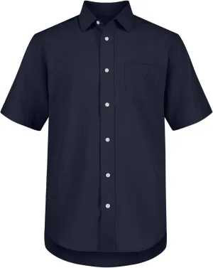 Nautica Boys' School Uniform Short Sleeve Button-Down Oxford Shirt, Chest Pocket, Breathable Fabric