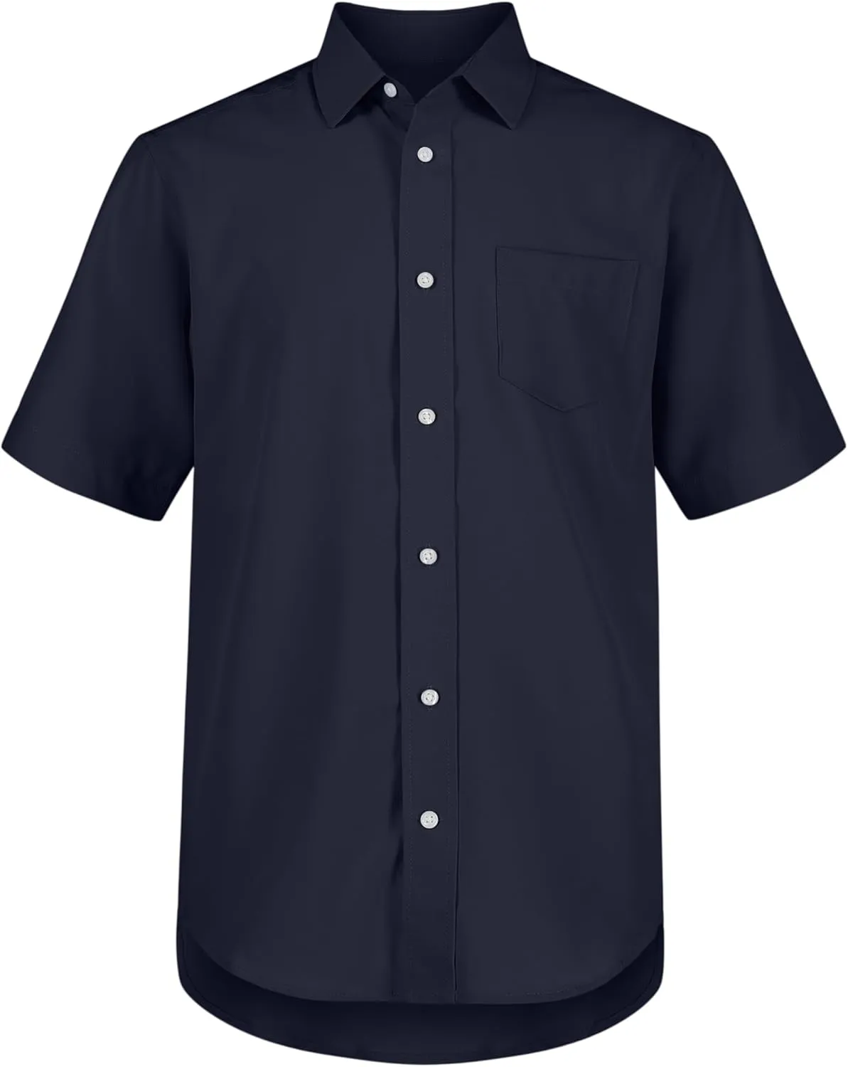 Nautica Boys' School Uniform Short Sleeve Button-Down Oxford Shirt, Chest Pocket, Breathable Fabric