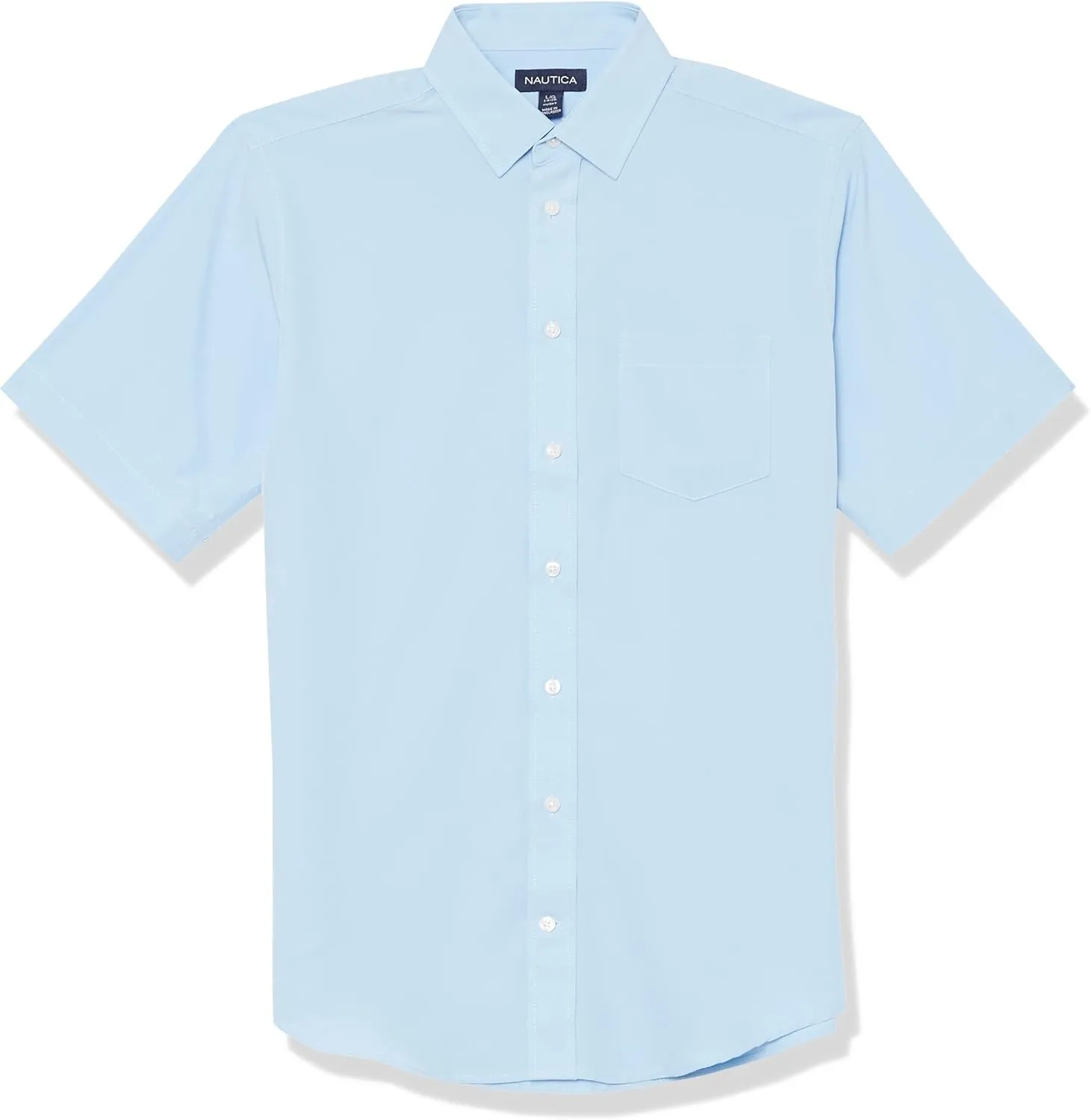 Nautica Boys' School Uniform Short Sleeve Button-Down Oxford Shirt, Chest Pocket, Breathable Fabric