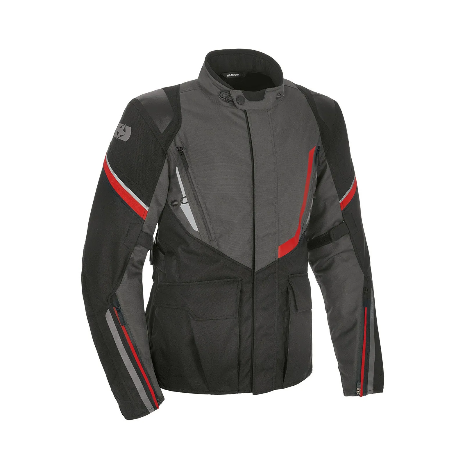 New OXFORD Montreal 4.0 Dry2Dry Jacket - Black / Grey / Red (2XL) #OXTM2011032XL