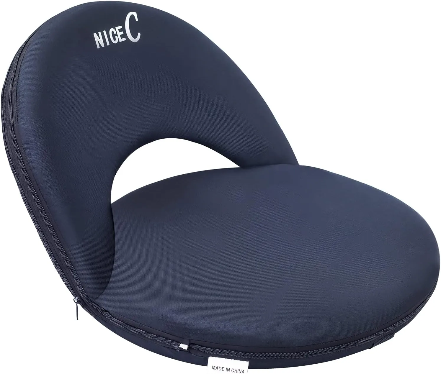 Nice C Stadium Seats, Floor Chairs, Bleacher Chairs, 10-Posisition Reclining Waterproof Cushion, Ultralight, Foldable, Extra Thick Padding, with Shoulder Strap & Net Pocket (Set of 1 Black)