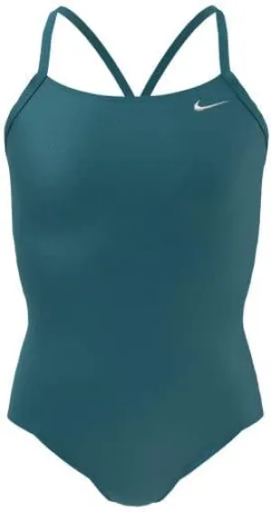 Nike Swim Girls' Polyester Cut-Out Tank One Piece Bright Spruce LG (14-16 Big Kids) / Bright Spruce