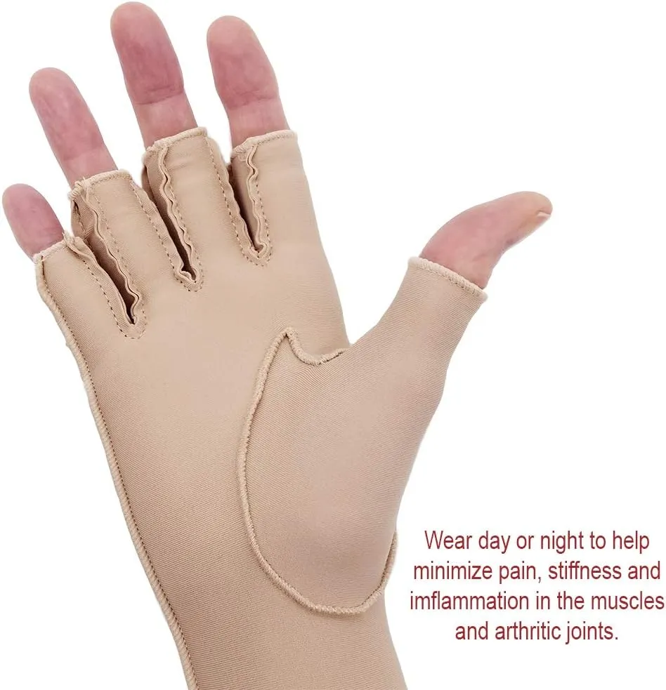 Norco Therapeutic Compression Edema Glove Indications - Swelling and Arthritis Pain for Women and Men. Fingerless. Soft Stretchy Fabric for Warmth. Outside Seams for Comfort. Sold as Right or Left.