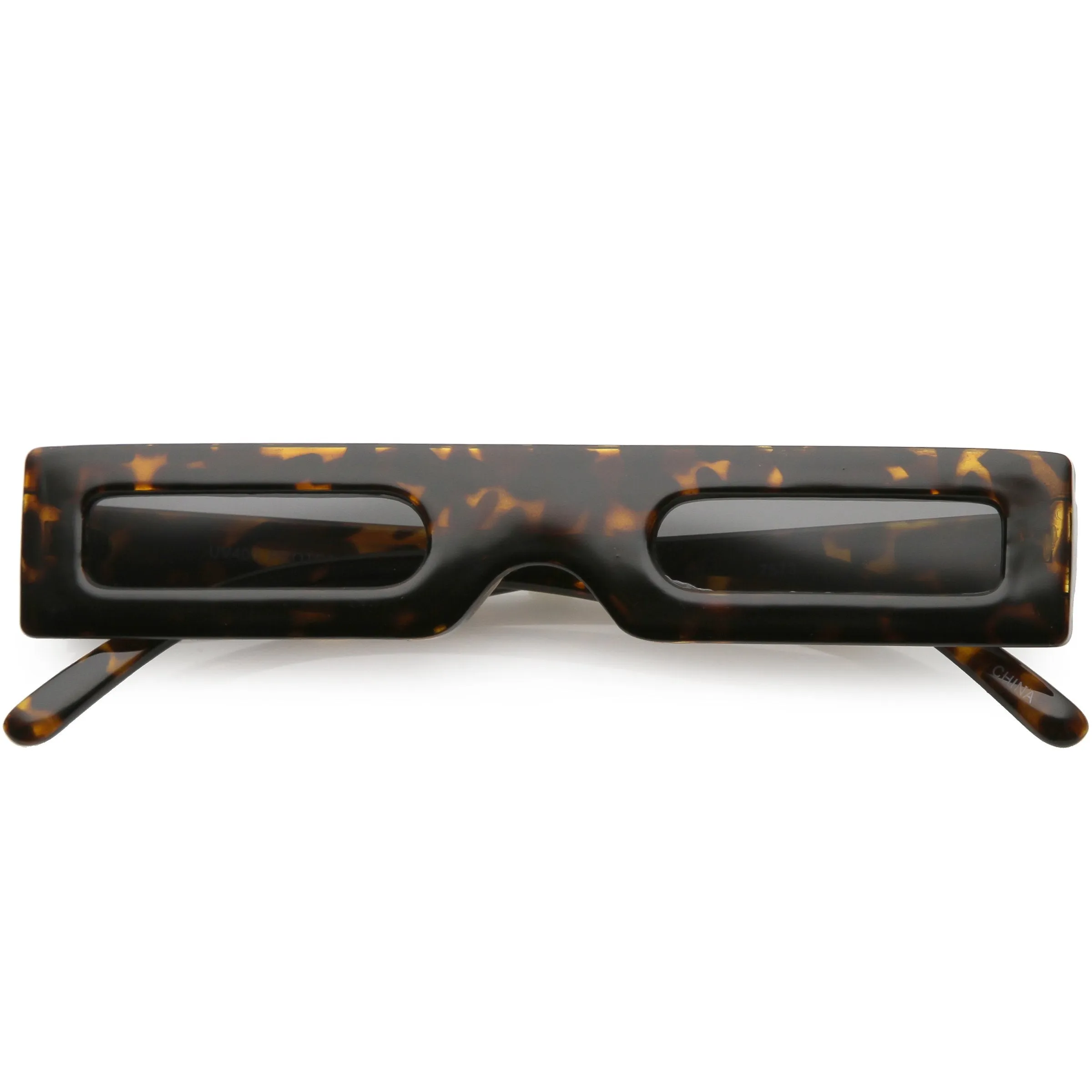 Novelty Retro Punk Square Flat Top Thin Lens Sunglasses C733