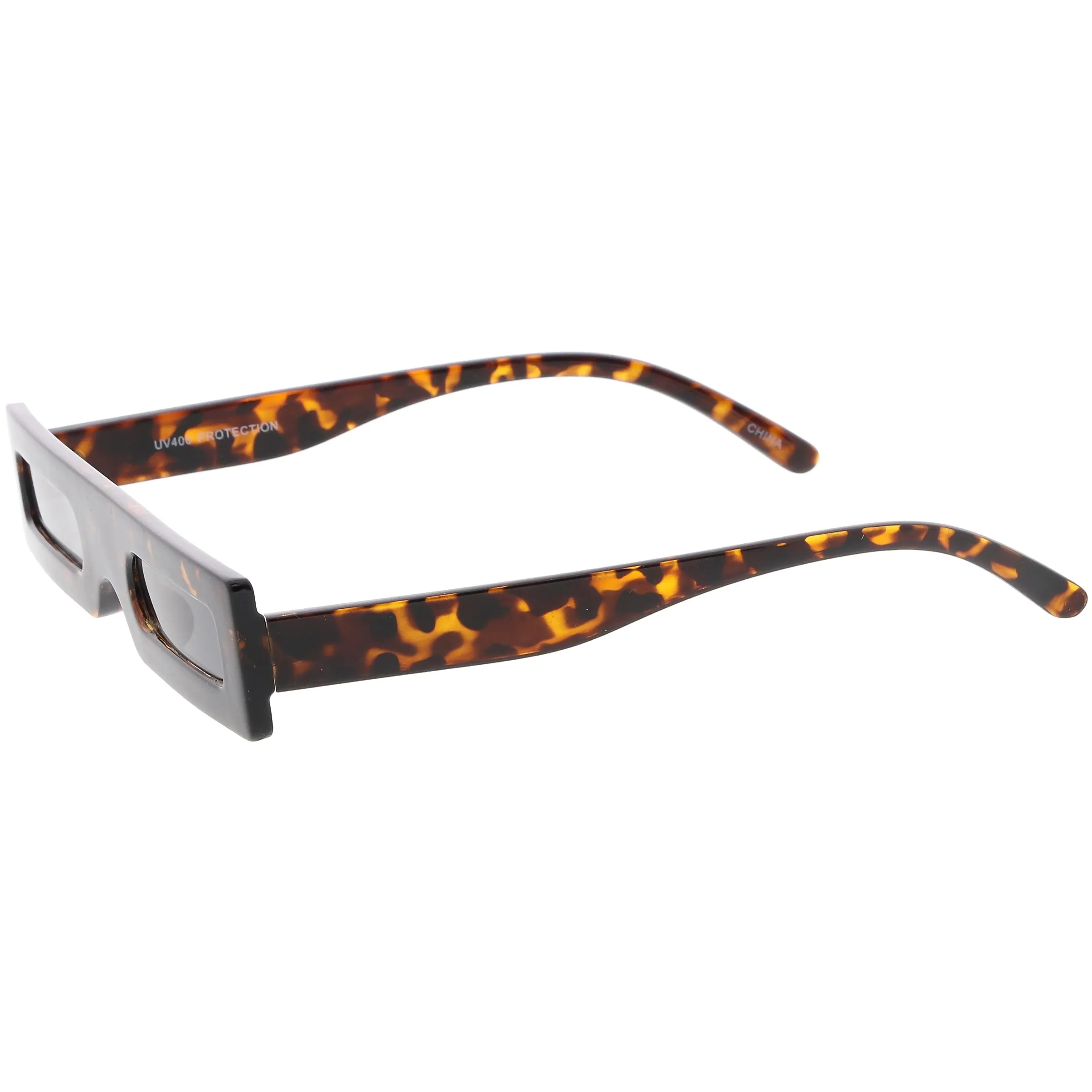 Novelty Retro Punk Square Flat Top Thin Lens Sunglasses C733