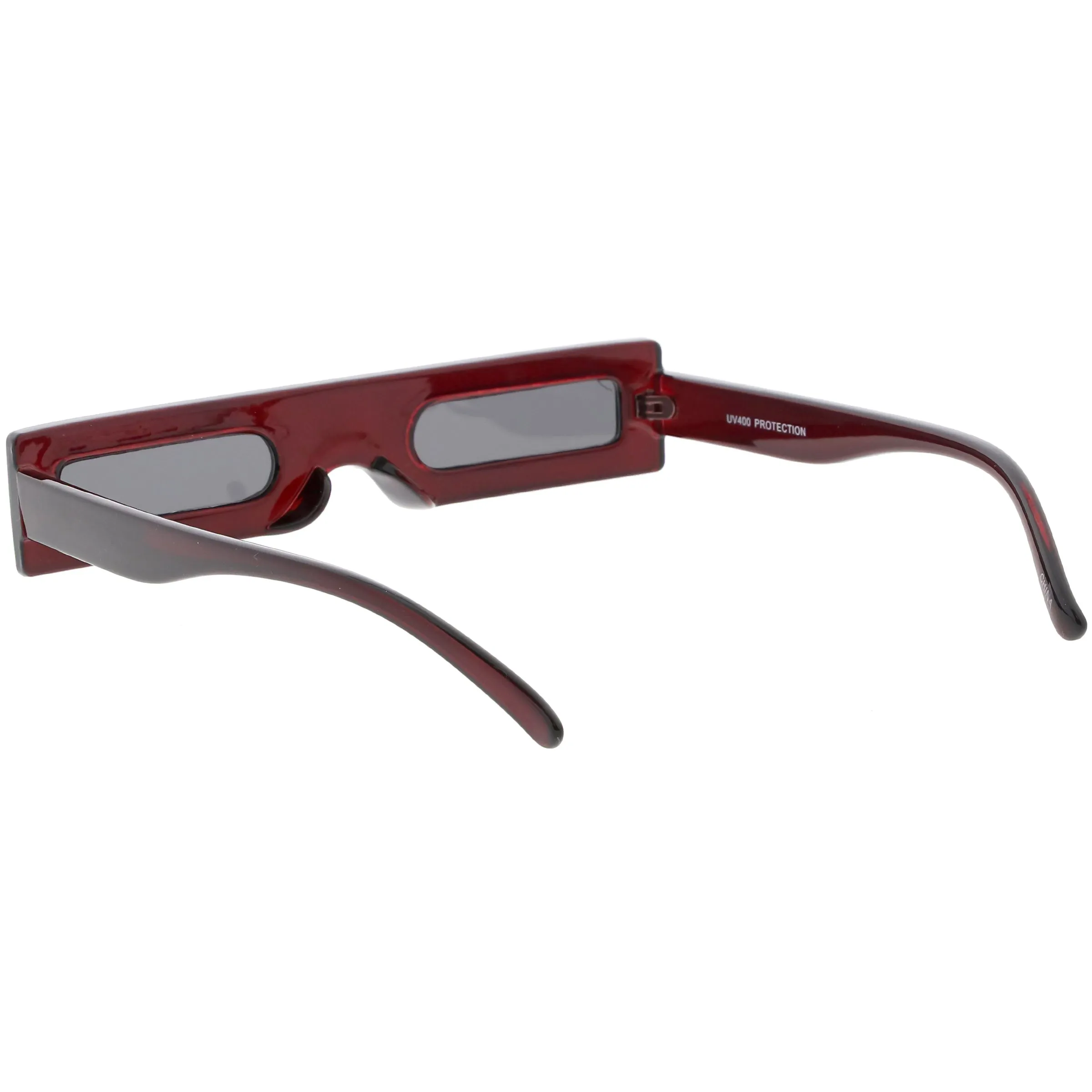 Novelty Retro Punk Square Flat Top Thin Lens Sunglasses C733
