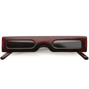 Novelty Retro Punk Square Flat Top Thin Lens Sunglasses C733