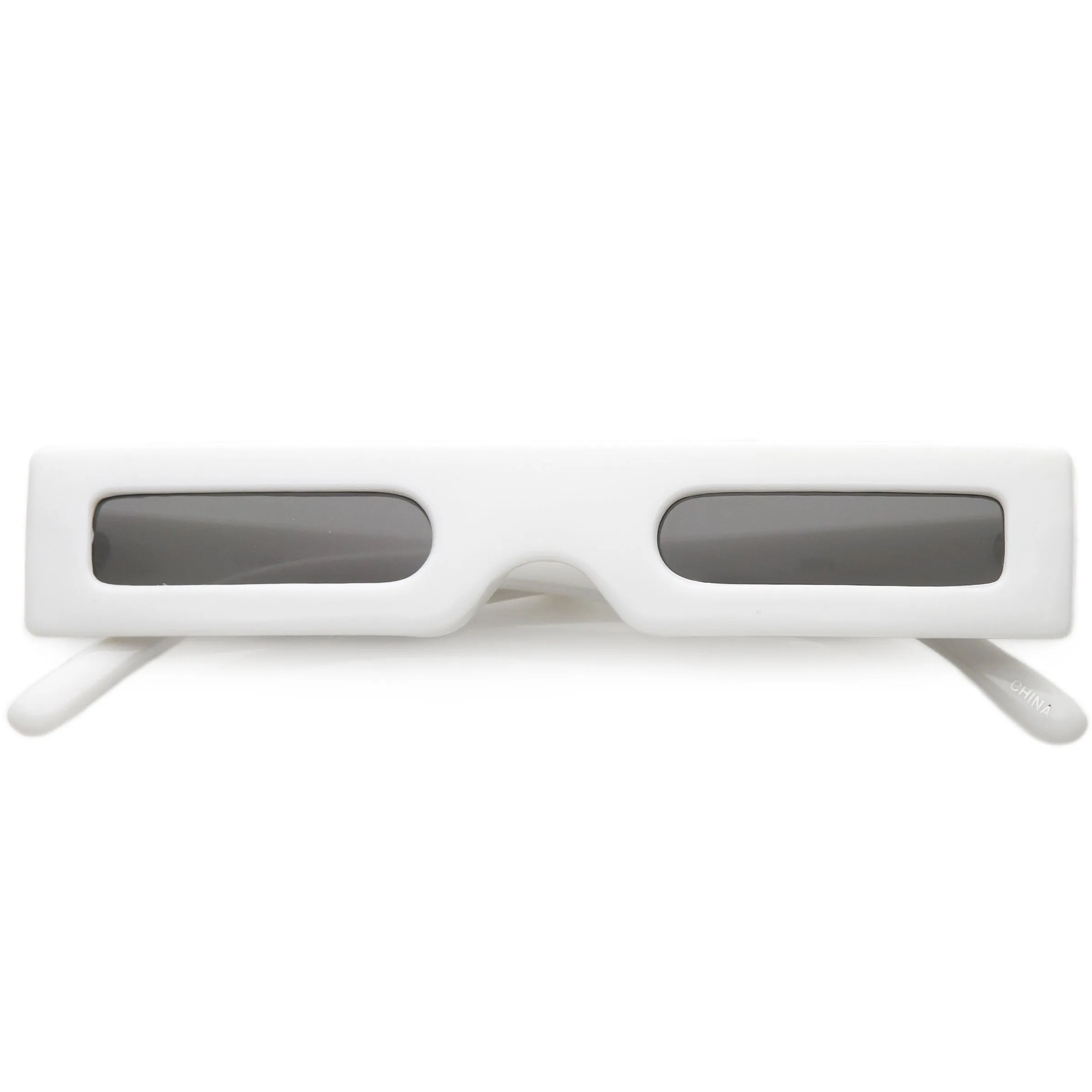 Novelty Retro Punk Square Flat Top Thin Lens Sunglasses C733
