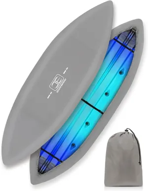 OCEANBROAD 300D/420D/600D Kayak Cover, Water-Resistant UV-Resistant Kayak Canoe Fishing Boat Dust Covers for Indoor and Outdoor Storage, Suitable for 13.8-15ft Kayak, 420D Gray