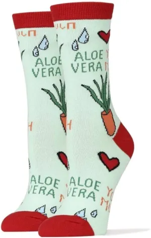 Oooh Yeah! Socks, Women's Cotton Crew Socks (Green) One Size