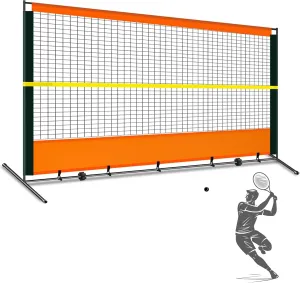 ORIENGEAR Tennis Rebound Practice Wall - 12ft x 6ft Rebounder Net for Racquet Sports, Ball & Pickleball, Training Backboard for Court Backyard and Indoor & Outdoor Use