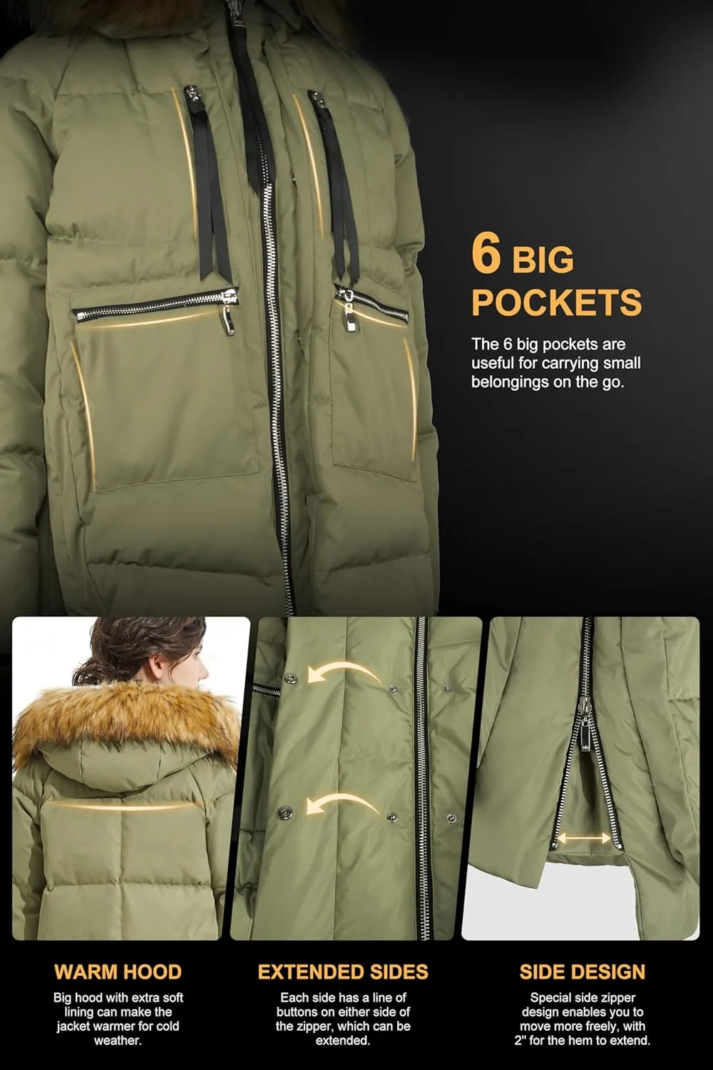 Orolay Women's Thickened Down Jacket
