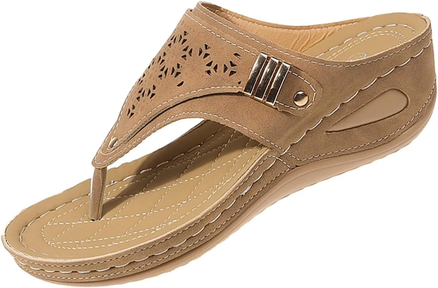 Orthopedic Sandals for Women Arch Support Platform Wedges Comfortable Flip Flops Slip on Mesh Hollow Sports Sandal