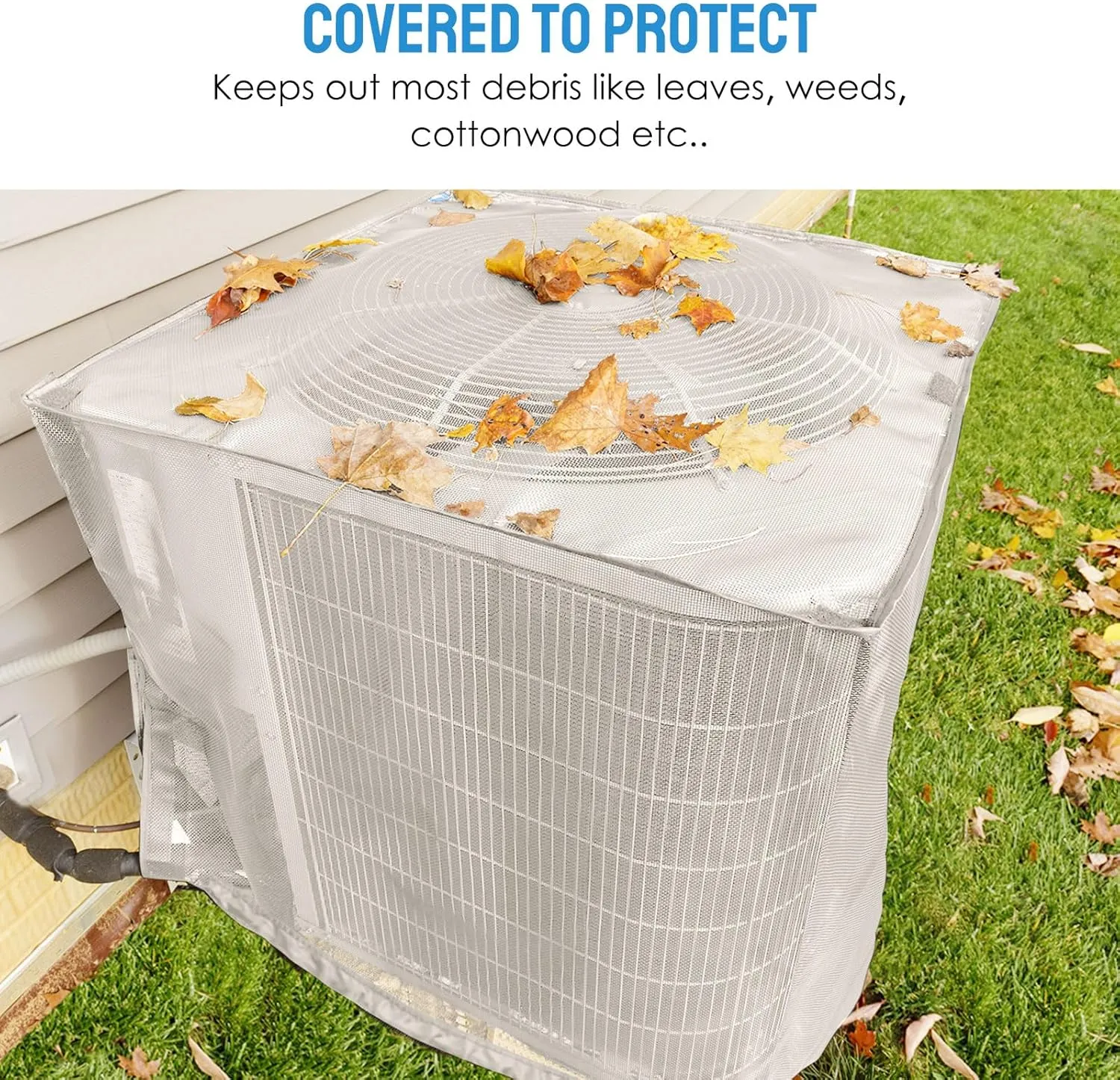 Outdoor Air Conditioner Cover for Outside Units 36"x36"x40", Breathable Mesh AC Unit Cover with Waterproof Top Against Leaves, Weeds, Cottonwood and Debris, Grey