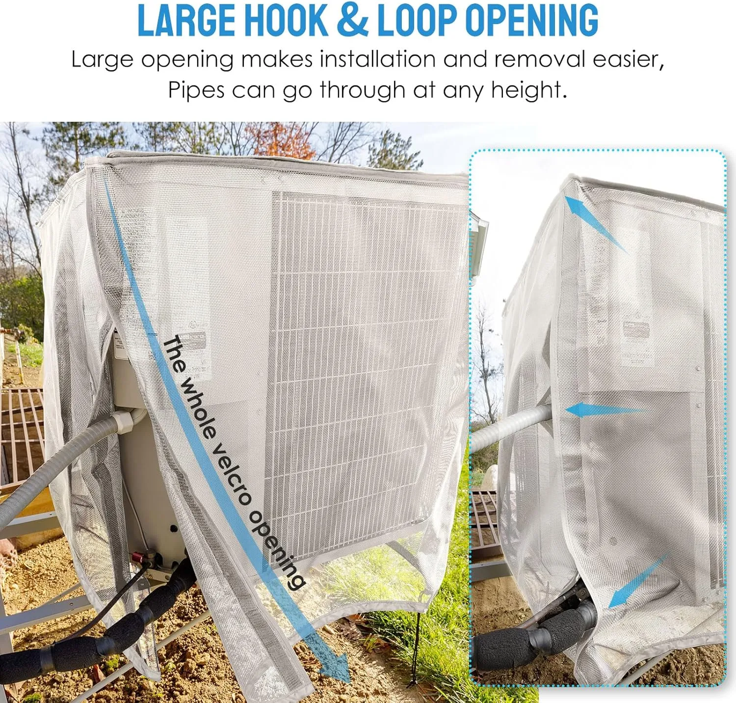 Outdoor Air Conditioner Cover for Outside Units 36"x36"x40", Breathable Mesh AC Unit Cover with Waterproof Top Against Leaves, Weeds, Cottonwood and Debris, Grey