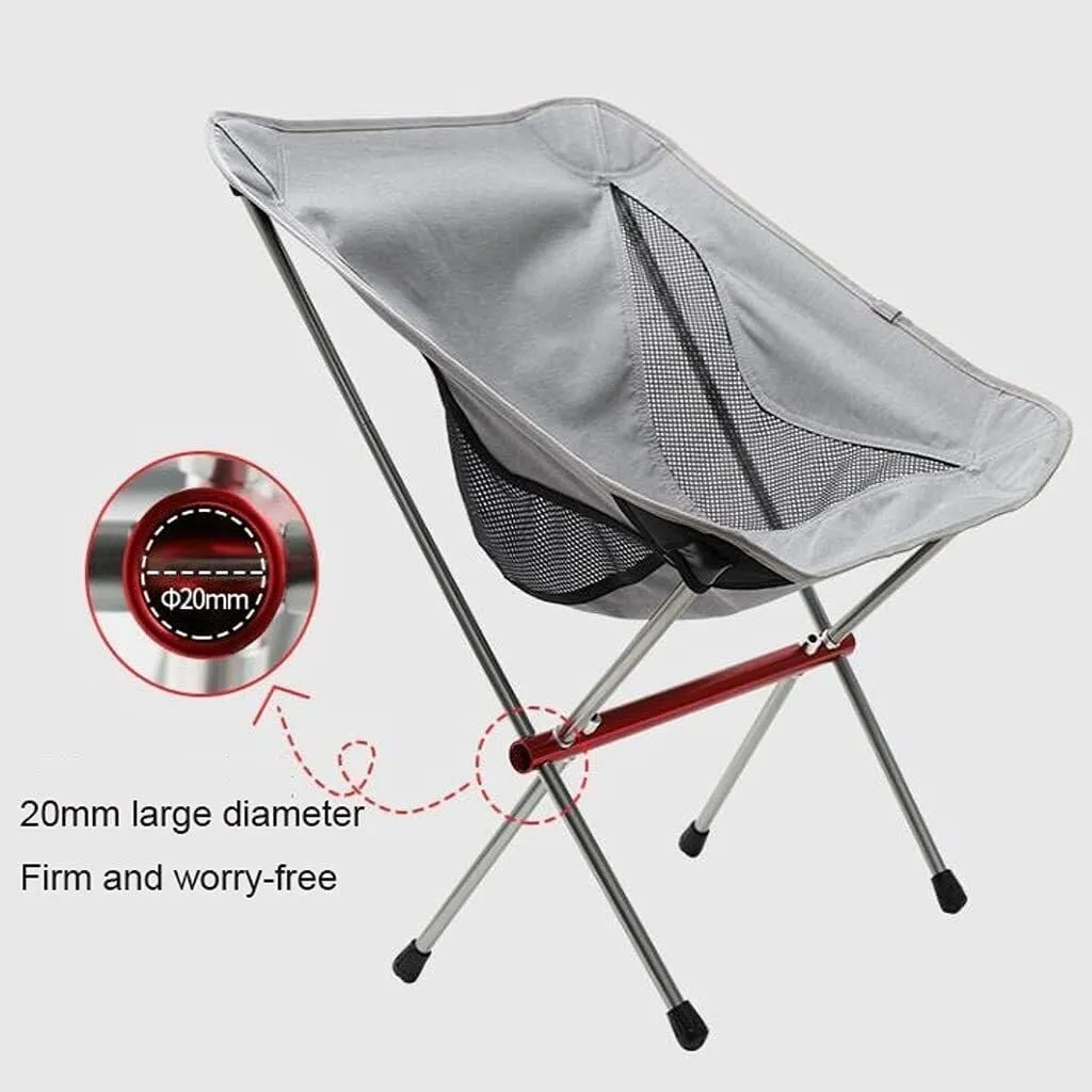 Outdoor Beach Backpack Chair, Compact Folding Chair with High-Back Design, Breathable Mesh, Portable and Lightweight for Camping, Beach, Picnic (Gray, Size: Large)(Grey,102 * 48 * 92CM)