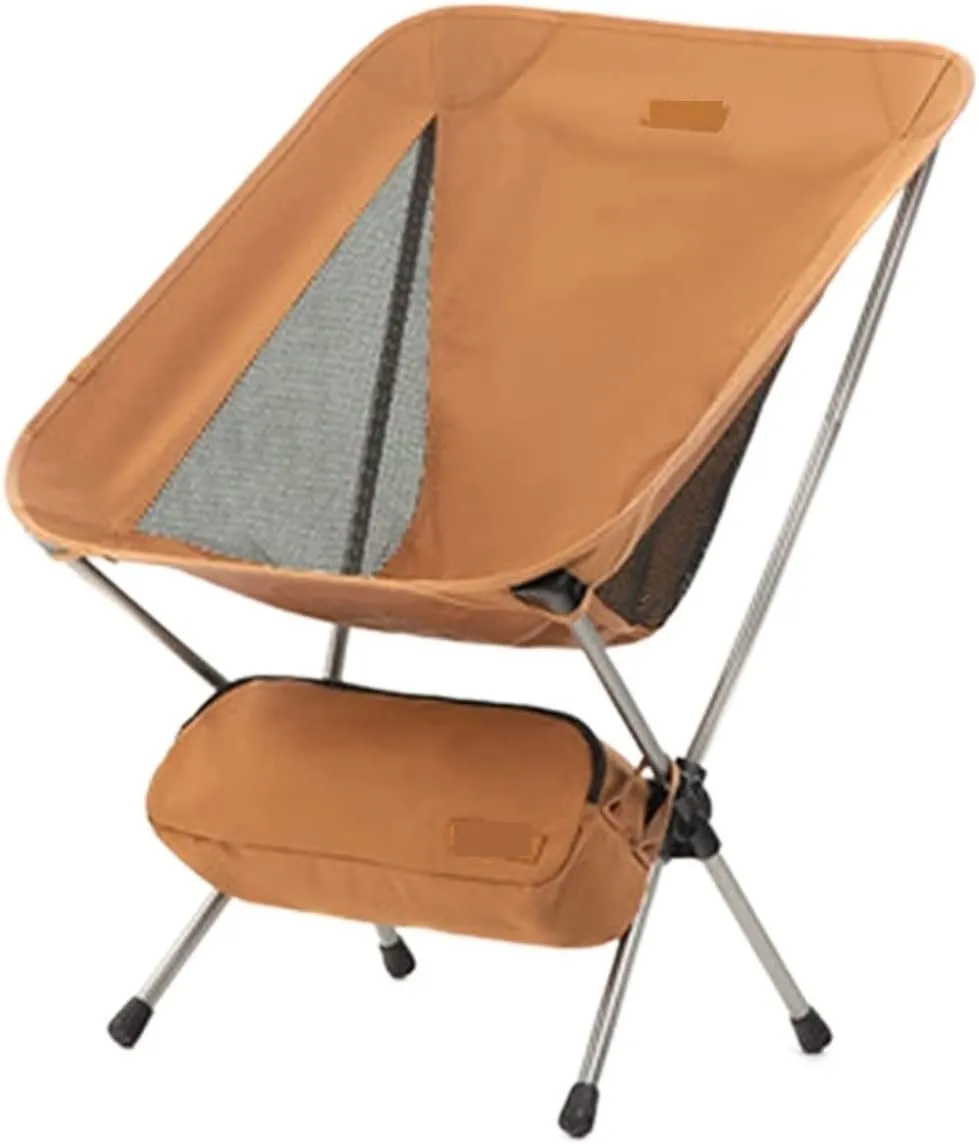 Outdoor Camp Chairs, Ultralight Backpack Camping Chair Travel Hiking Foldable Portable Outdoor Beach Backpack Seat, Breathable Double-Sided Mesh Lawn Chairs Adults(Orange,41 * 31 * 71cm)