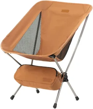 Outdoor Camp Chairs, Ultralight Backpack Camping Chair Travel Hiking Foldable Portable Outdoor Beach Backpack Seat, Breathable Double-Sided Mesh Lawn Chairs Adults(Orange,41 * 31 * 71cm)