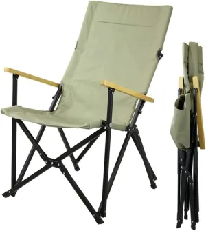 Outdoor Camping Chair Beach Chair with Wooden Armrest Outdoor Camping Leisure Seat Aluminum Folding Recliner Chair for Hiking Fishing Lawn Chairs plia