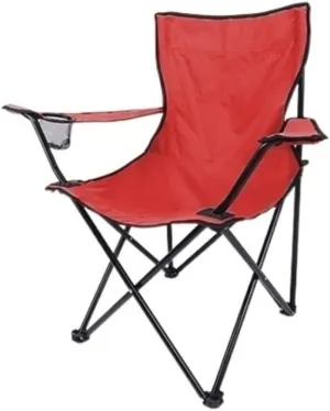 Outdoor Chair Folding Camping Chair Folding Padded Deck Chair Backchair Beach Chair Fishing Chair Portable Lounge Chair Outdoor Armchair with Cup Holder Camping Chair Foldable Chair