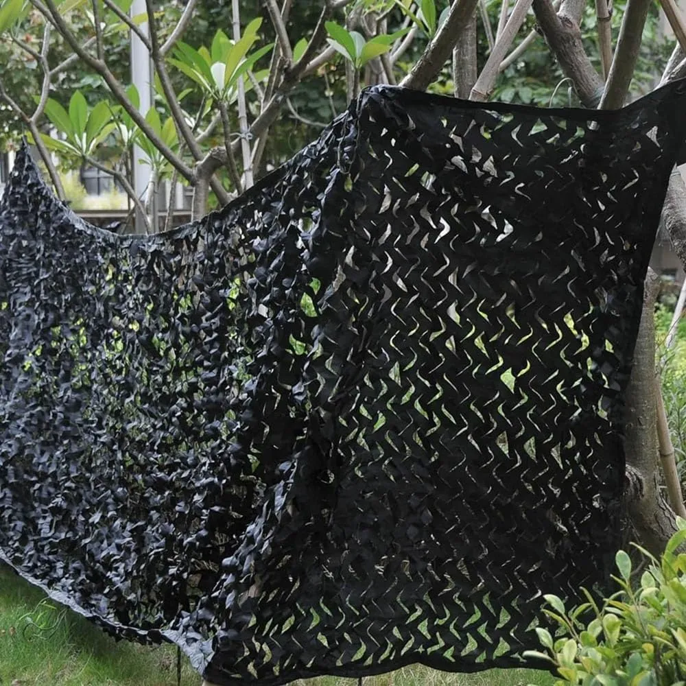 Outdoor Sunshade Net Black Camouflage Net, Large Car Covers Military Camo Netting, Patio/Garden/Pergola Shade Net, Camo Blinds Mesh Net(2X3(6.5ftX10ft))