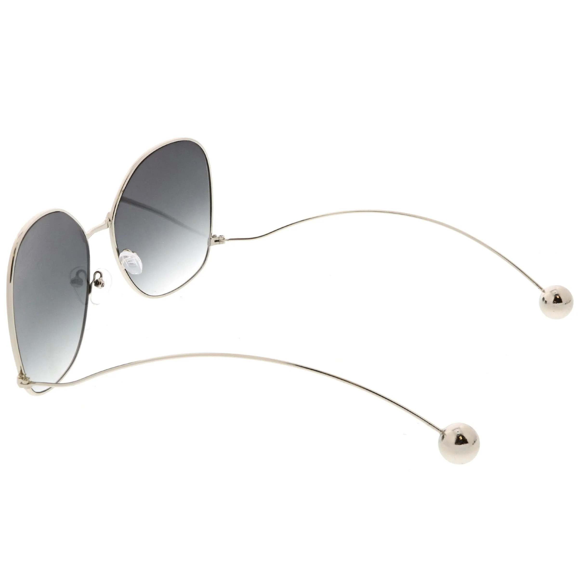 Oversize Women's Flat Lens Butterfly Metal Sunglasses C211