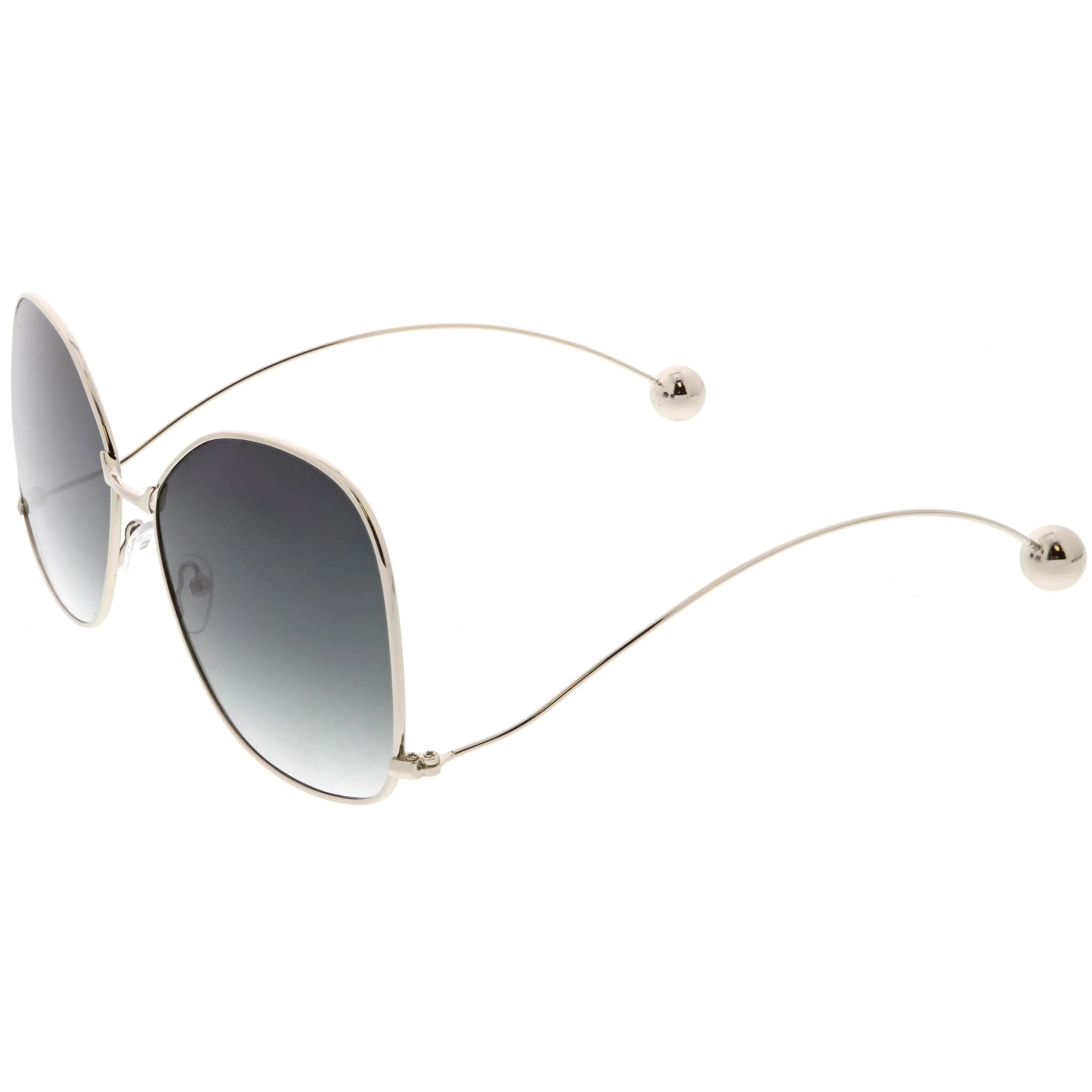 Oversize Women's Flat Lens Butterfly Metal Sunglasses C211