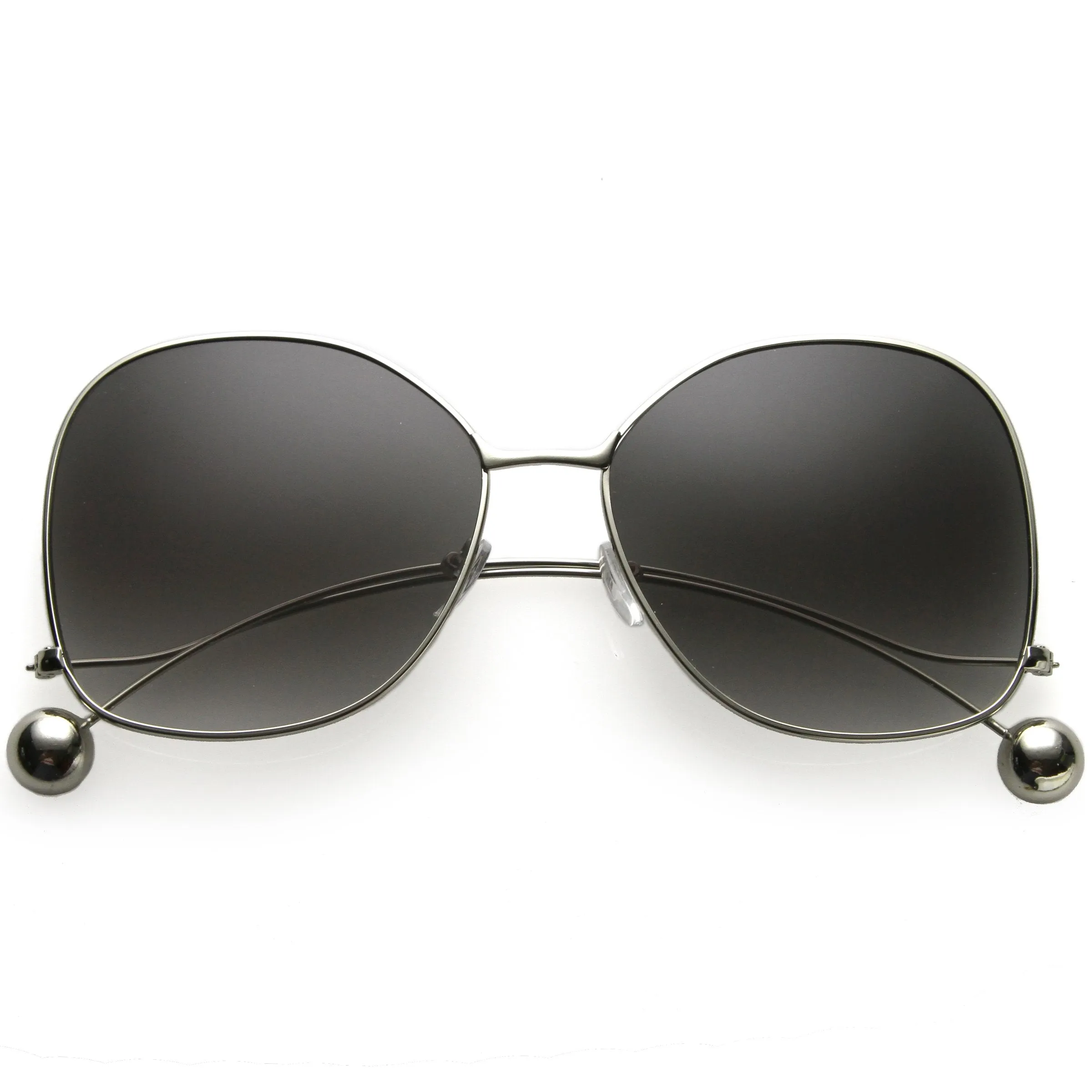 Oversize Women's Flat Lens Butterfly Metal Sunglasses C211