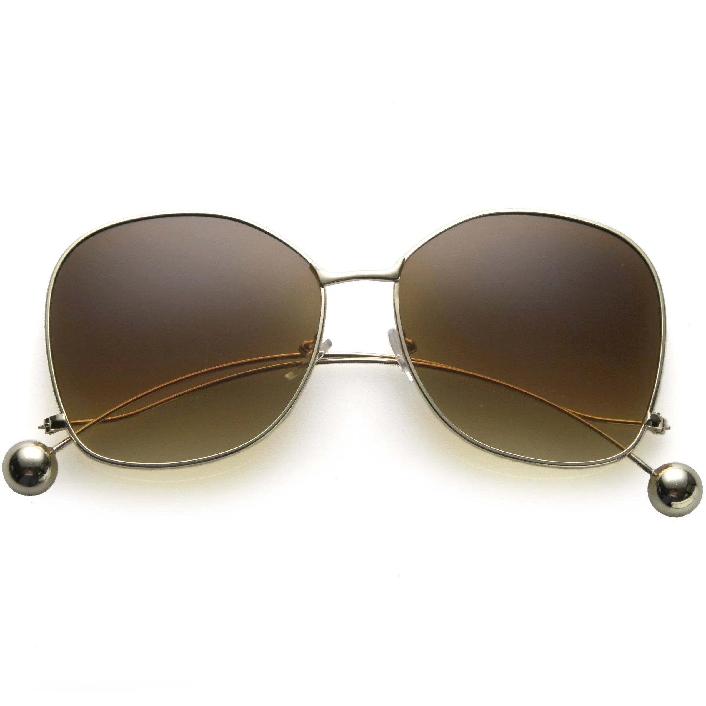 Oversize Women's Flat Lens Butterfly Metal Sunglasses C211