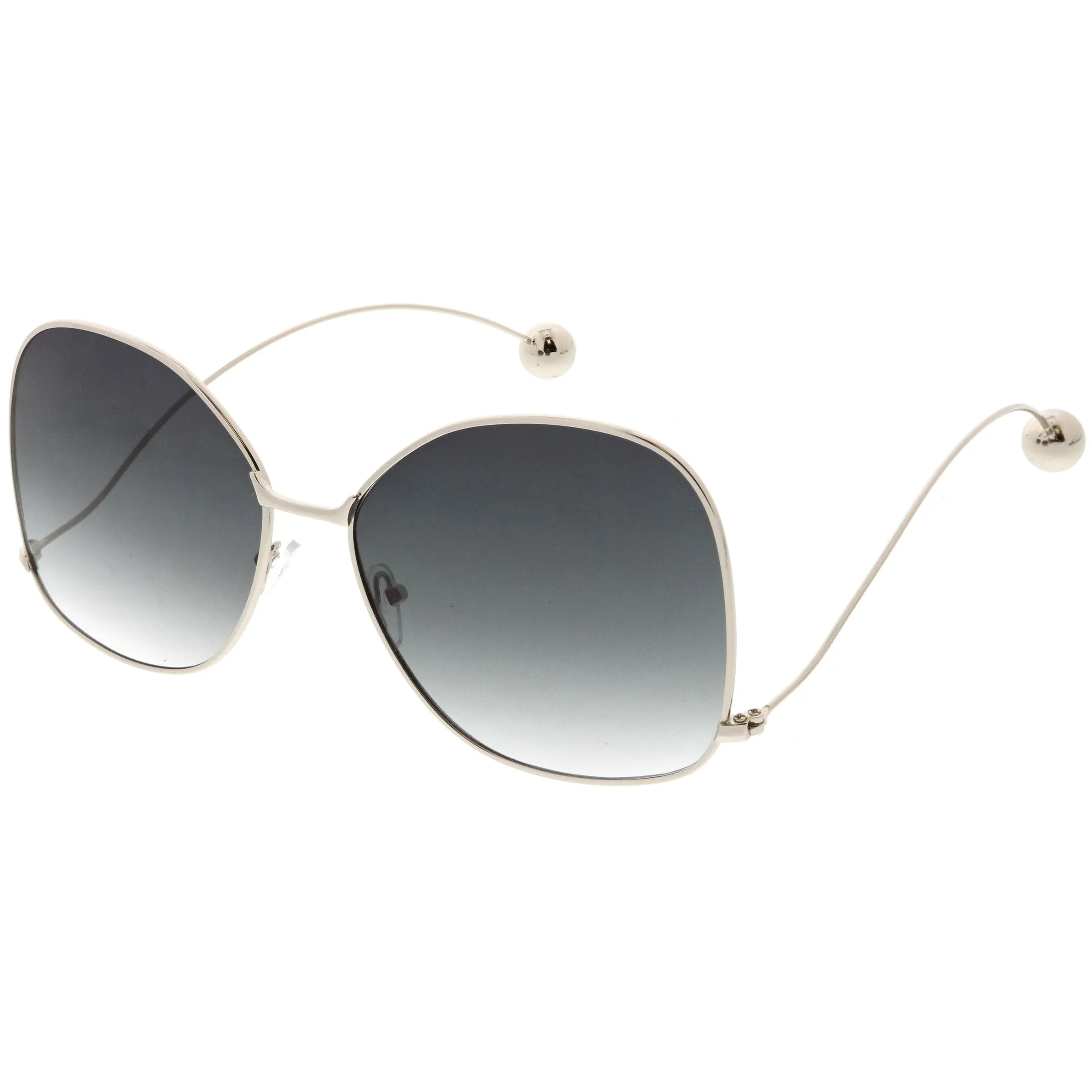 Oversize Women's Flat Lens Butterfly Metal Sunglasses C211