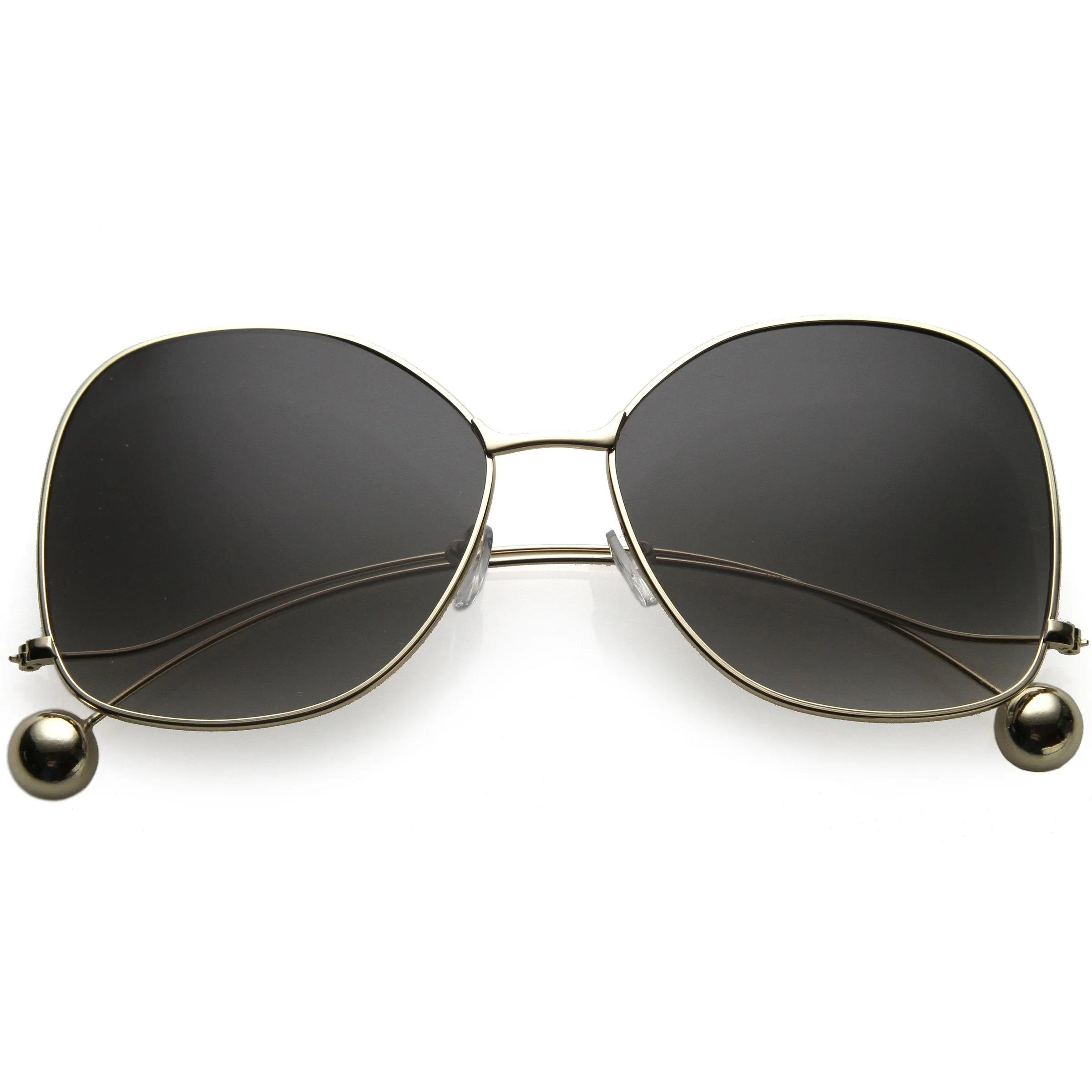 Oversize Women's Flat Lens Butterfly Metal Sunglasses C211