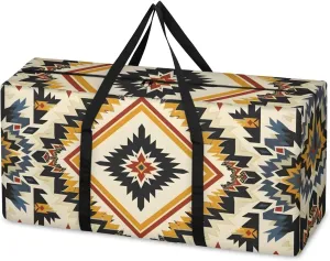 Oversized Moving Bags Ethnic Aztec Vintage Waterproof Storage Totes Large Storage Bags for Clothes Packing Bags for Moving Travel & Clothes Storage