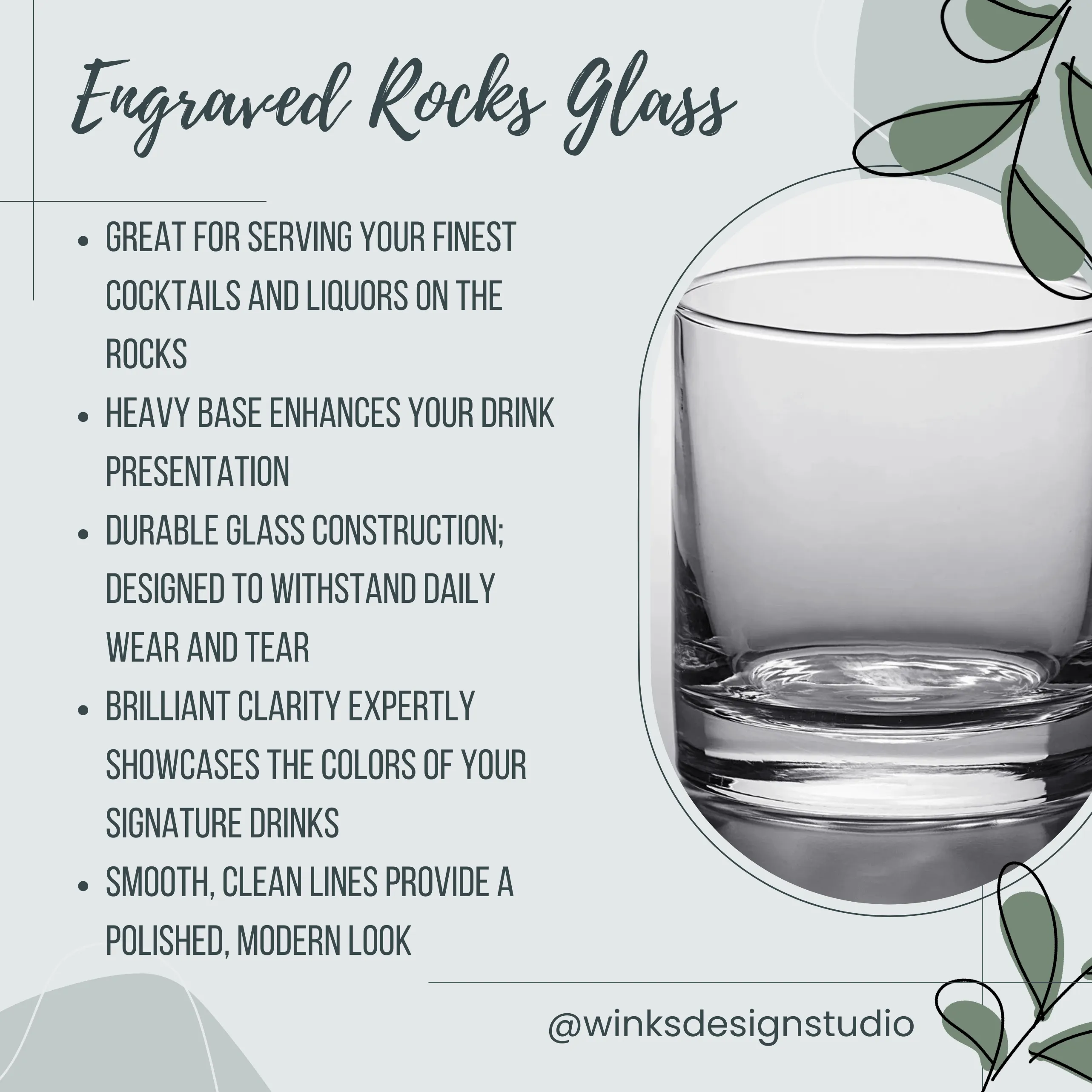 Oxford Oaks Distillery Rocks Glass