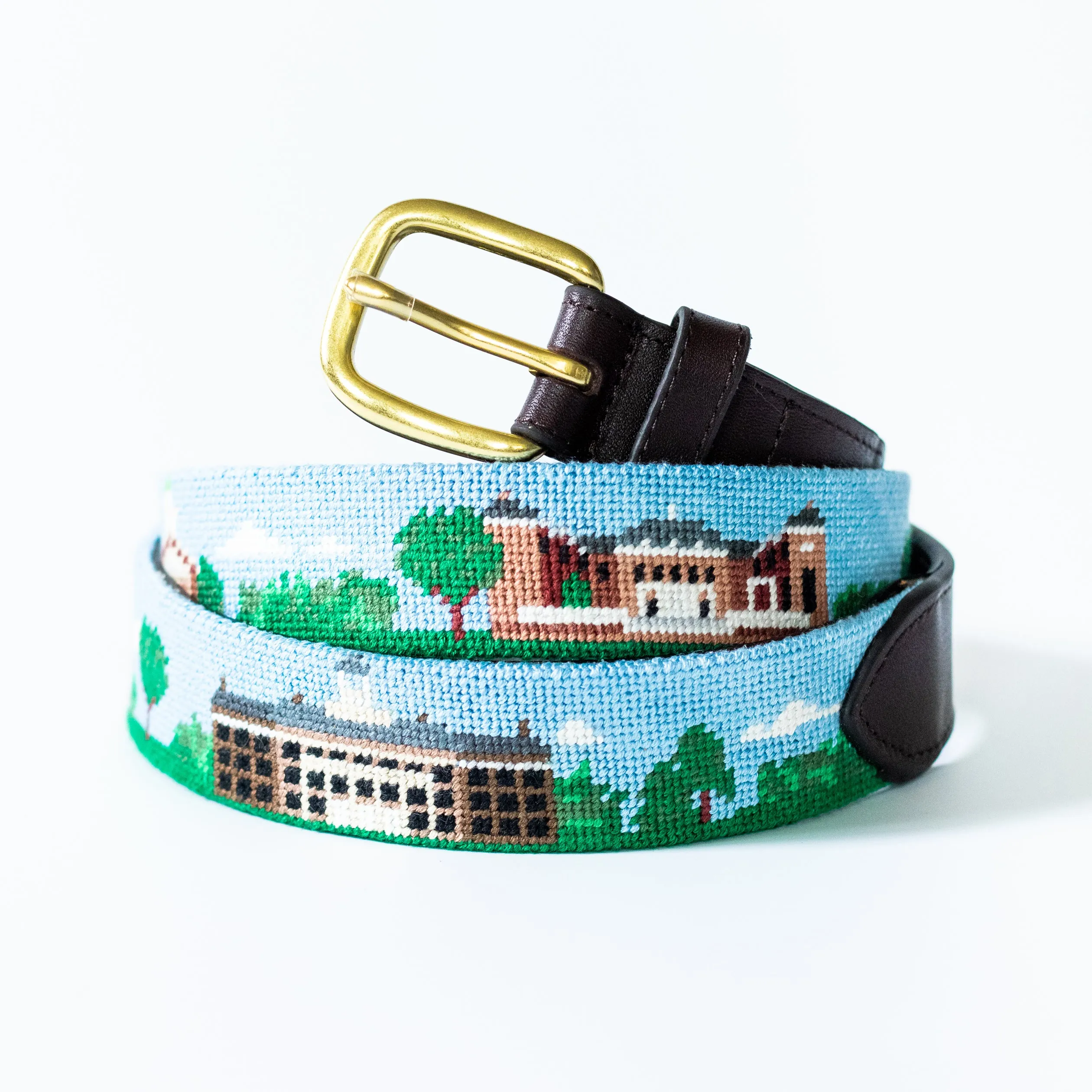 Oxford Ohio Landscape Needlepoint Belt