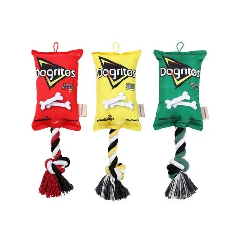 Paws and Claws - Pet/Dog 38cm Dogritos Snacks Oxford Tugger Toy w/ Rope Assorted - 2PK
