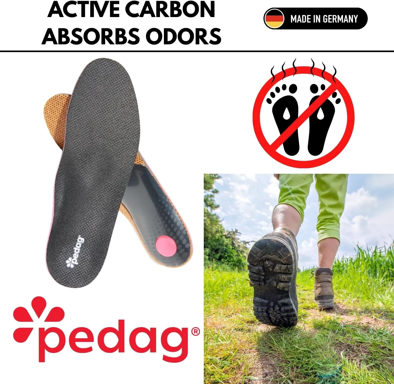 Pedag Plantar Fasciitis | German Made | Arch Support Orthotic Insoles Inserts for Men and Women | Heat Moldable Shoe Inserts | Medium and High Arch | Foot Pain Relief | Anti Odor | Men US 15/ EU 48