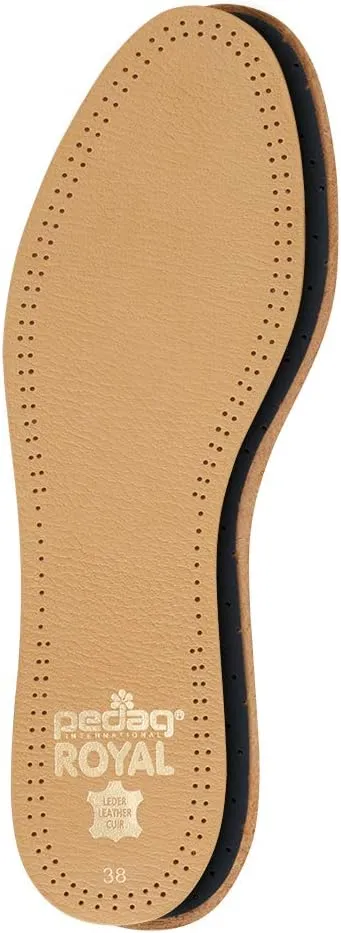 Pedag Royal | Genuine Lambskin Leather Insoles | Made in Germany | Vegetable-Tanned Leather | Activated Carbon for Anti-Odor | Latex Foam Padding | Thin & Absorbent | US Women 7/ EU 37 | Tan