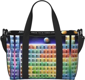 Periodic table of elements Personal Item Travel Bags for Women - Durable Travel Duffel Bags, Gym Bags for Overnight Trips
