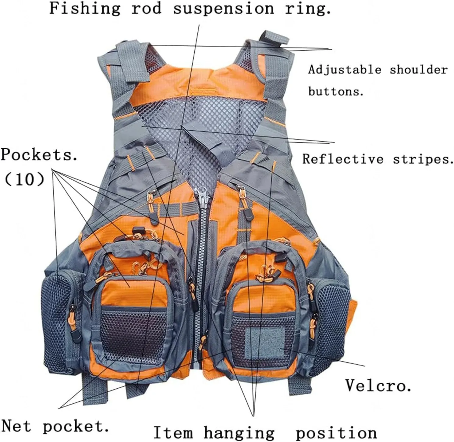 Personal Floating Device Adult,Outdoor Breathable Padded Fishing Vest,Jacket Swimming Sailing Waistcoat Utility Vest Floatation Floating Device