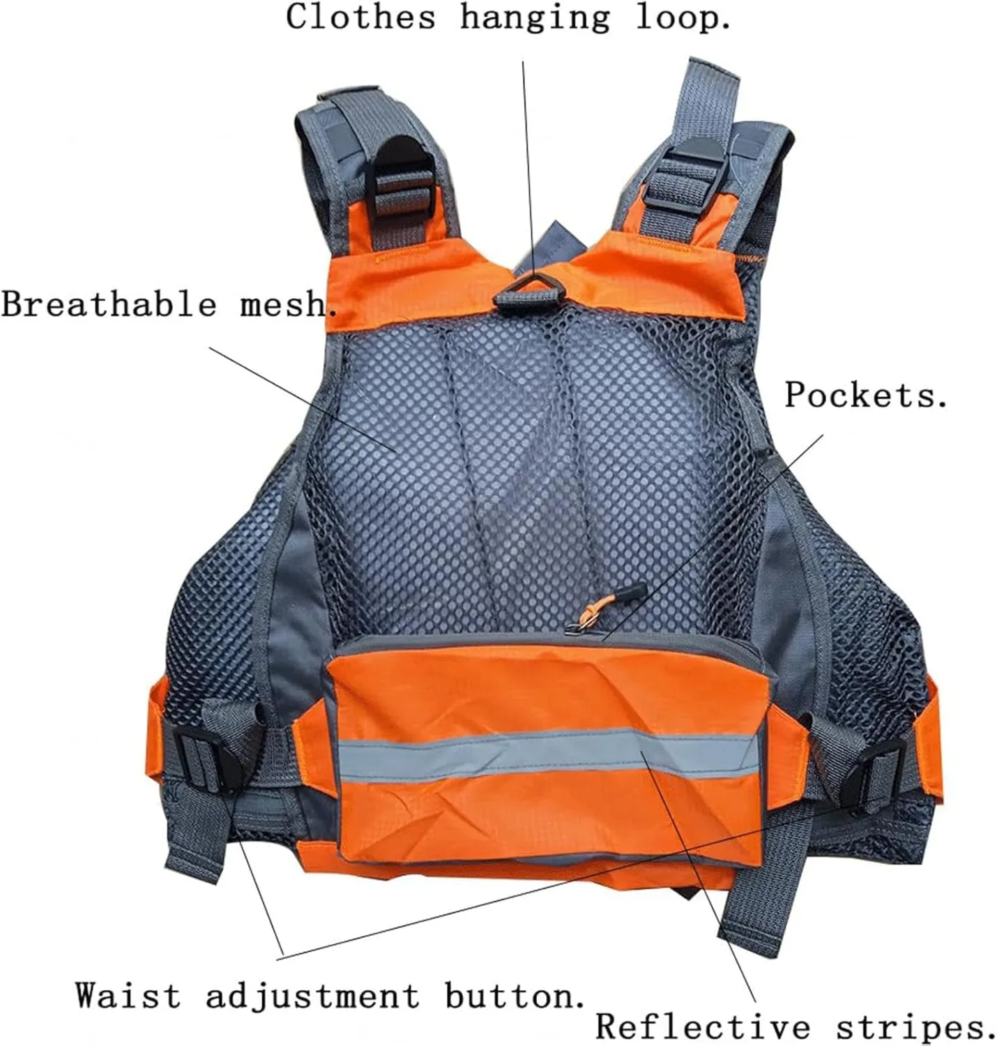 Personal Floating Device Adult,Outdoor Breathable Padded Fishing Vest,Jacket Swimming Sailing Waistcoat Utility Vest Floatation Floating Device