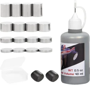 Pinewood Tungsten Weights 3.75 OZ (16 pcs, 3/8 Inch)，Tungsten Putty Weights 1 OZ (2 Pcs) and 40ML Graphite Lubricant Powder, Derby Car Kit to Optimize Your Car