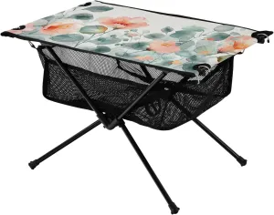 Plants and Flowers Portable Folding Camping Table, Compact Lightweight Beach Table with Carrying Bag for Outdoor Picnics, BBQs, Camp