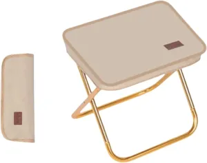Pocket Handbag Stool，Pencil Bag Folding Stool for Sketching, Camping, Horse Tying, Fishing, Tourism, Leisure, Outdoor Small Stool(Khaki,Large)