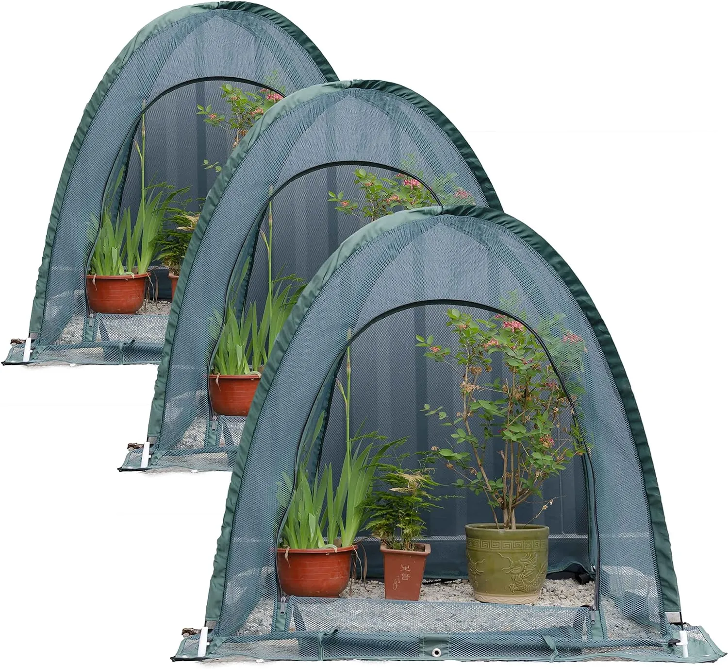 Pop up Gardening Net Cover,36x36x39 inch Pack of 3 Pest Guard Cover for Vegetables Fruits Durable Plant Gardening Net,Pop-Up Chicken Pen for Small Animals Outdoor Run and Pet Enclosure